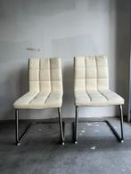 Eetkamerstoelen - Wit - Gebruikt, Huis en Inrichting, Stoelen, Ophalen, Gebruikt, Twee, Wit