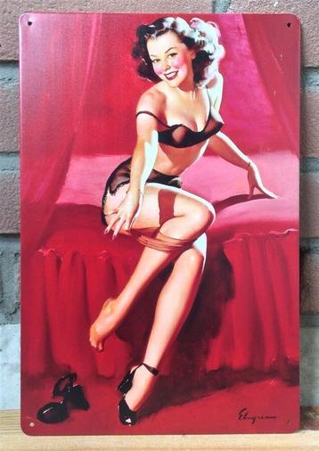 50s PIN UP Fifties Sexy Girl Metalen Wandbord Gil ELVGREN . beschikbaar voor biedingen