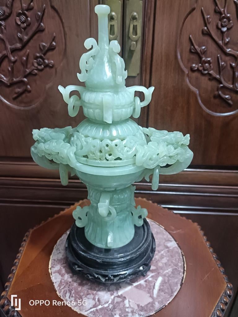 Antieke Jade wierookbrander, Antiek en Kunst, Kunst | Beelden en Houtsnijwerken, Ophalen of Verzenden