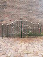 Gegalvaniseerde dubbele tuinpoort, 2,5m breed, Tuin en Terras, Ophalen of Verzenden, Gebruikt, IJzer, Sierhekwerk
