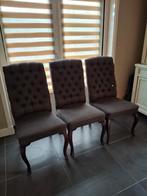 Eetkamerstoelen, 6 stuks, landelijke stijl, grijs, Huis en Inrichting, Stoelen, Ophalen, Gebruikt, Grijs, Stof