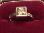 PRACHTIGE ZILVER RING MET VIERKANTE EDELSTEEN, Sieraden, Tassen en Uiterlijk, Antieke sieraden, Verzenden, Zilver, Ring, Met edelsteen