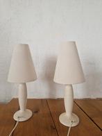 2 vintage zandkleurige keramieken tafellampjes., Gebruikt, Onbekend, Ophalen of Verzenden, Onbekend