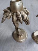 3 nieuwe kandelaars palmboom met panter, Ophalen of Verzenden, Nieuw, Overige materialen, Minder dan 25 cm