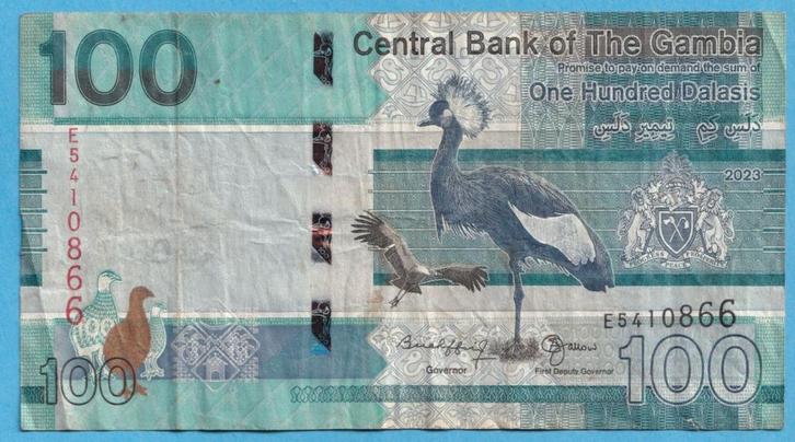 (KC26) Gambia 100 dalasi, Postzegels en Munten, Bankbiljetten | Afrika, Los biljet, Overige landen, Verzenden