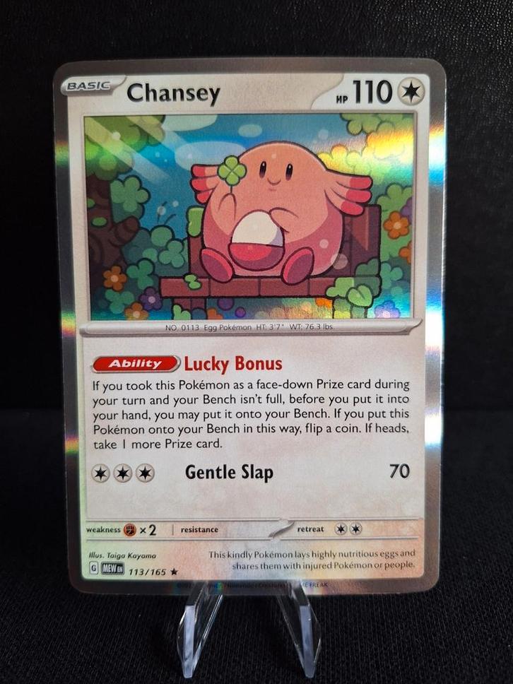 Chansey 113/165 Holo MEW 151 Scarlet&Violet, Hobby en Vrije tijd, Verzamelkaartspellen | Pokémon, Losse kaart, Foil, Ophalen of Verzenden