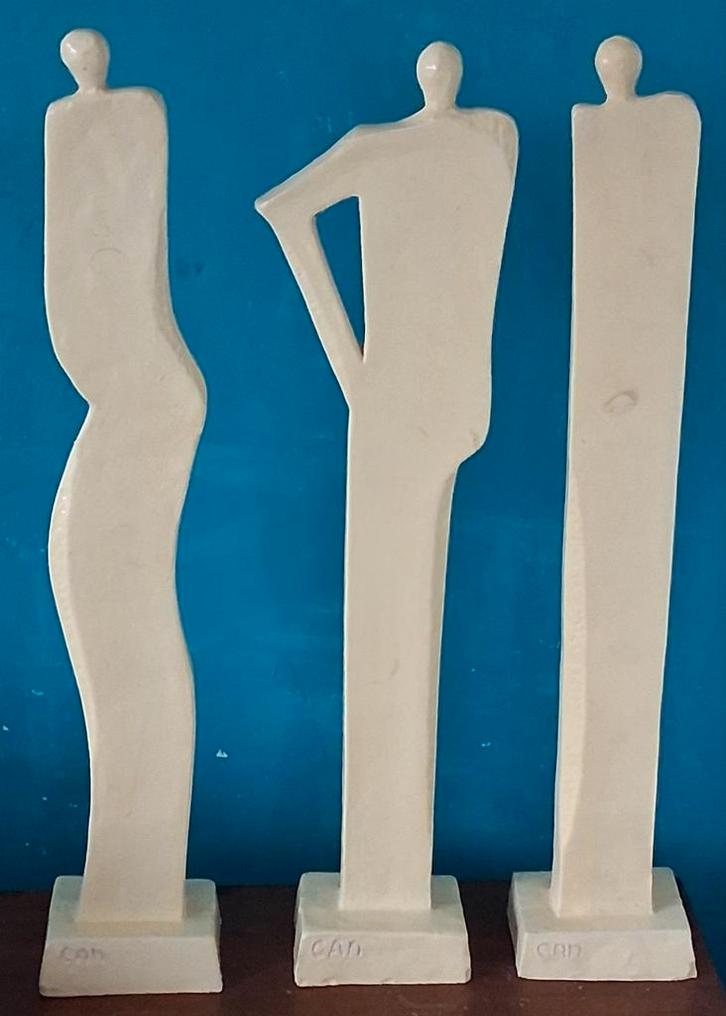 Corry Amerlaan van Niekerk. 3 sculpt. RARE. 48 cm., Antiek en Kunst, Kunst | Designobjecten, Ophalen