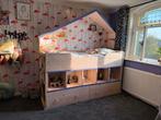 Zeer degelijk steigerhouten bed 200x90 incl. Auping spiraal, Ophalen, 85 tot 100 cm, Zo goed als nieuw, Hoogslaper of Stapelbed