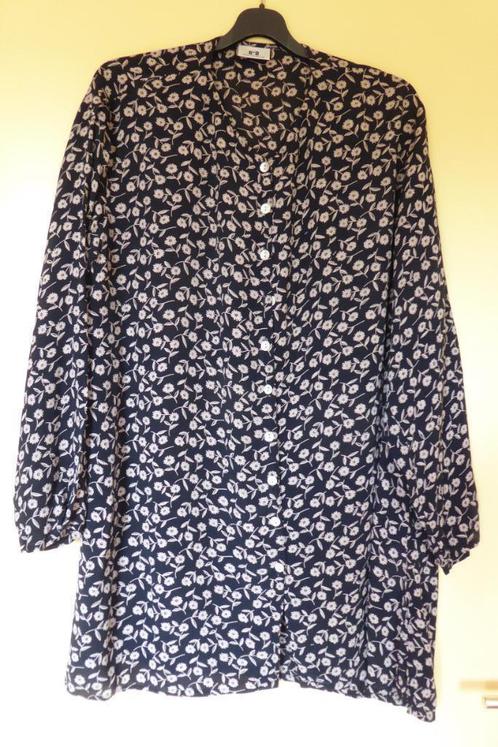 Nieuwe zwart beige gebloemde maxi blouse H&M maat 50 52 54, Kleding | Dames, Grote Maten, Nieuw, Blouse of Tuniek, Zwart, Ophalen of Verzenden