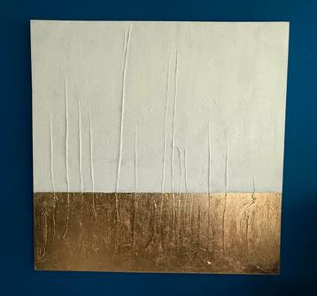 Schilderij Goud Wit 140x140cm Art Collection International beschikbaar voor biedingen