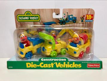 Vintage Sesamstraat Construction Die Cast Vehicles 3-pack beschikbaar voor biedingen