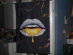 wandkleed , lips/gold en money, Ophalen of Verzenden, Nieuw