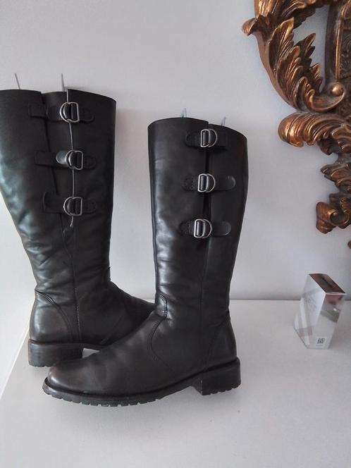 GABOR zwarte leren laarzen, verstelbare kappen.. Maat 4,5.., Kleding | Dames, Schoenen, Zo goed als nieuw, Hoge laarzen, Zwart