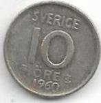 10  öre  1960  Zweden. km. 823, Ophalen of Verzenden, Overige landen, Losse munt, Zilver