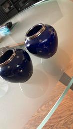Exclusieve vaasjes blauw met zilver, Huis en Inrichting, Woonaccessoires | Vazen, Blauw, Aardewerk of Porselein, Ophalen of Verzenden
