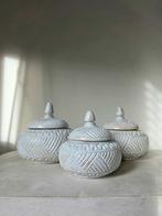 Houten bakjes wit uit Bali, Mand, Rond, Ophalen of Verzenden, Tropical Home