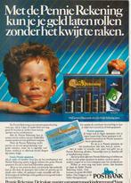 Retro reclame 1987 Postbank Pennie rekening jongetje sparen, Verzamelen, Retro, Verzenden, Overige typen
