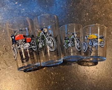 Vintage Motorfiets Glazen Set B.S.A. Laverda Ducati beschikbaar voor biedingen