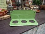 EMAILLE REK ZAND-ZEEP-SODA RESEDA GROEN goud /zonder bakjes, Ophalen