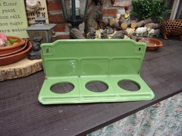 EMAILLE REK ZAND-ZEEP-SODA RESEDA GROEN goud /zonder bakjes beschikbaar voor biedingen