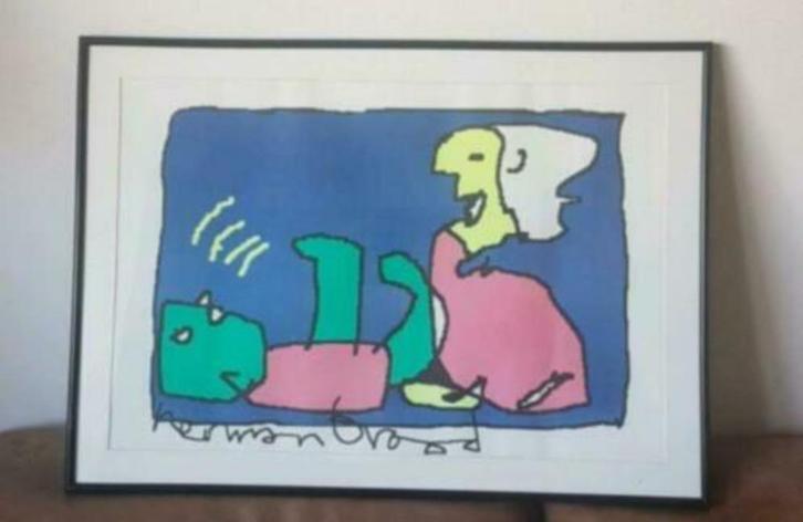 Zeefdruk van Herman Brood " Vooruitziende blik ", Antiek en Kunst, Kunst | Litho's en Zeefdrukken, Ophalen