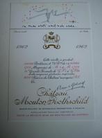 Origineel Chateau Mouton Rothschild Wijn Etiket 1962, Verzamelen, Frankrijk, Nieuw, Ophalen of Verzenden, Rode wijn