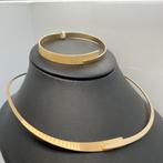 Gouden spang Nol 14 karaat mat/ gepolijst set, Sieraden, Tassen en Uiterlijk, Kettingen, Ophalen of Verzenden, Zo goed als nieuw
