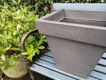 Bloembak antraciet grijs Plantenbak - Vierkant lichtgewicht  beschikbaar voor biedingen