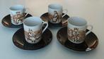 4 kopjes met schotel Nederlandse Klederdracht, Antiek en Kunst, Ophalen of Verzenden