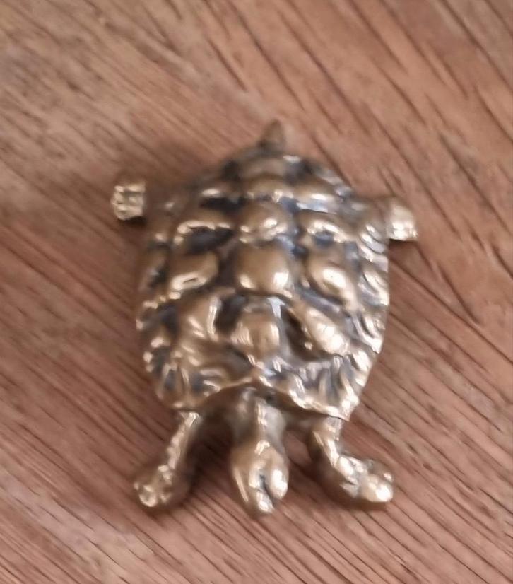 Te koop een antieke messing koperen schildpad., Antiek en Kunst, Antiek | Koper en Brons, Ophalen of Verzenden