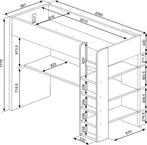 Jules hoogslaper plus met bureau en kast - 90x200 - Blauw, Niet ingevuld, Niet ingevuld, Niet ingevuld