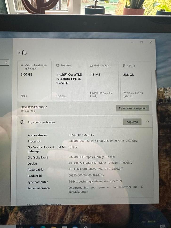 Microsoft Surface Pro 3 - i5, 8GB RAM, 256GB SSD, Computers en Software, Windows Tablets, Gebruikt, Wi-Fi, 12 inch, 256 GB, Usb-aansluiting