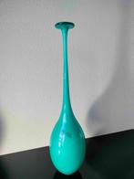 Italie Murano Vetro Style Buikvaas Vaas Blauw Wit Parel 1990, Antiek en Kunst, Antiek | Glas en Kristal, Ophalen of Verzenden