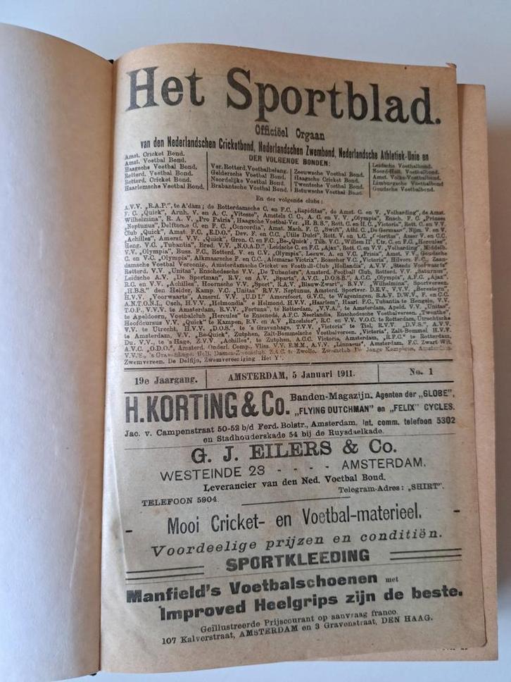 Het Sportblad 1911 - Ingebonden!, Boeken, Tijdschriften en Kranten, Zo goed als nieuw, Ophalen of Verzenden