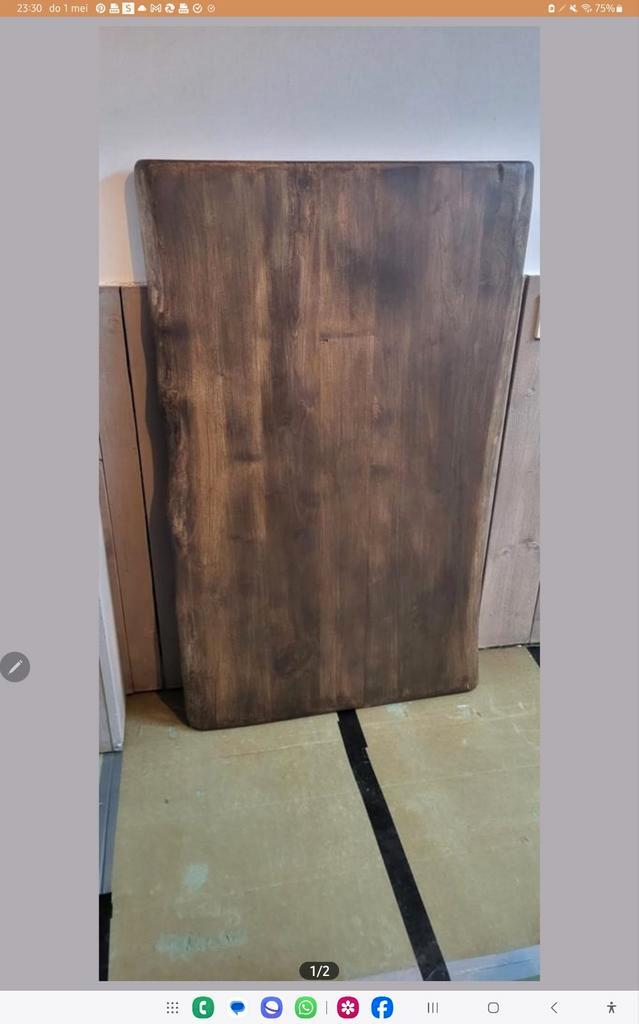 Mooi tafelblad.. acaciahout zonder onderstel, Huis en Inrichting, Tafels | Eettafels, Gebruikt, 50 tot 100 cm, 150 tot 200 cm