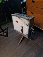 Theater lamp, omgebouwd tot vloerlamp, Huis en Inrichting, Lampen | Vloerlampen, Ophalen, Zo goed als nieuw