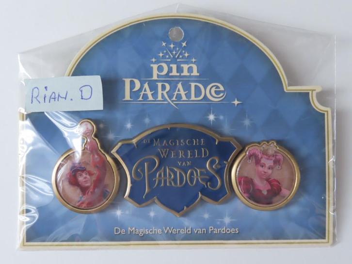 Efteling pin set de Magische wereld van Pardoes ., Verzamelen, Efteling, Nieuw, Button of Speldje, Ophalen