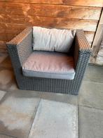 Loungestoel met kussens buiten lounge tuinstoel, Kunststof, Zo goed als nieuw, Stoel, Tuinset