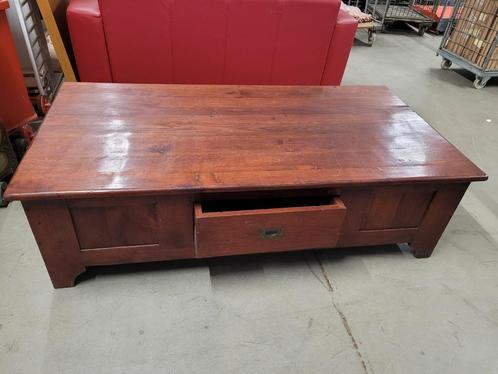 Houten salontafel robuust landelijke stijl, Huis en Inrichting, Tafels | Salontafels, Gebruikt, Minder dan 50 cm, 50 tot 100 cm