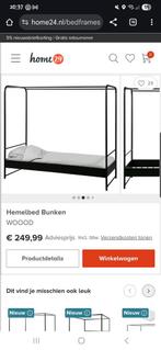 Mooi metalen hemelbed met bodem., Huis en Inrichting, Slaapkamer | Bedden, Ophalen, 90 cm, Eenpersoons, Zwart