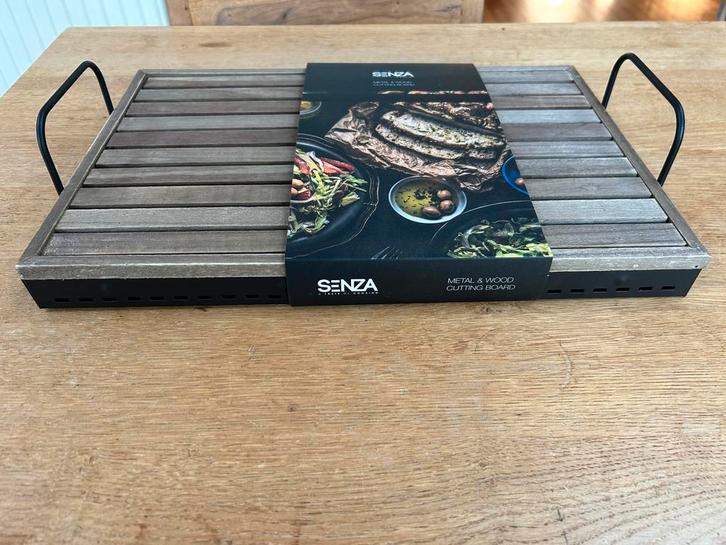 Senza Snijplank Metaal & Hout - Nieuw in verpakking, Huis en Inrichting, Keuken | Keukenbenodigdheden, Nieuw, Ophalen of Verzenden