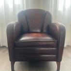 Bruine leren stoel - Gratis ophalen, Ophalen, Gebruikt, Leer, 75 tot 100 cm