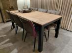 Stoere landelijke eiken tafel, Huis en Inrichting, Tafels | Eettafels, Ophalen, Eikenhout, 50 tot 100 cm, Zo goed als nieuw