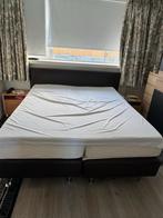 Tweepersoonsbed met matras met topper Boxspring 200x220, Ophalen, Overige materialen, Bruin, Tweepersoons