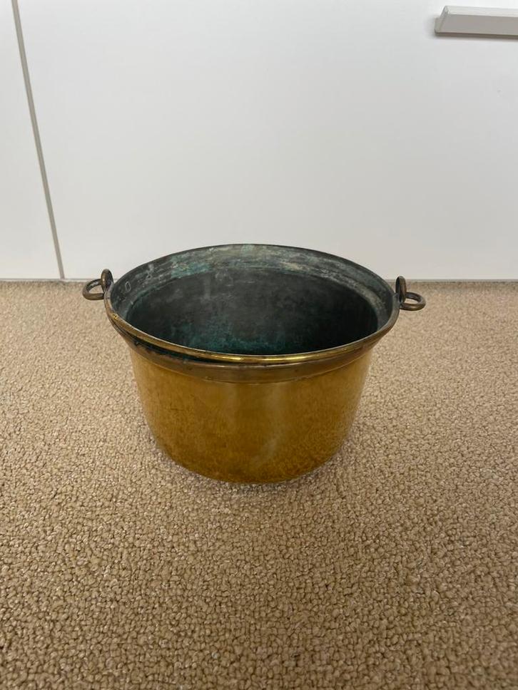 Antiek koperen keteltje met handgrepen – Ø 20 cm, Antiek en Kunst, Antiek | Koper en Brons, Ophalen of Verzenden