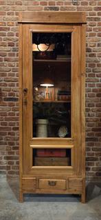 Teak teakhout vitrinekast servieskast buffetkast !, Ophalen, Teakhout, 50 tot 100 cm, Zo goed als nieuw