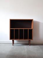 Vintage Deense boekenkast met lp-rek in teak, Huis en Inrichting, Kasten | Boekenkasten, Ophalen, Met plank(en), 50 tot 100 cm