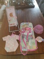 Baby born pop draagzak potje flesje bordje met pop op stoelt, Kinderen en Baby's, Speelgoed | Poppen, Ophalen of Verzenden, Gebruikt