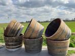 Eikenhouten Bloembak Plantenbak Wijnvat Minivijver 112 Liter, Ophalen, Rond, Nieuw, Tuin