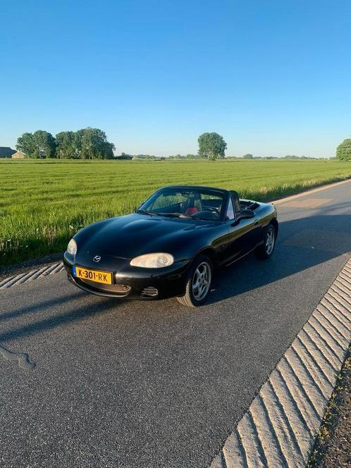 Mazda MX-5 1.6 2005 Zwart + HARDTOP, Auto's, Mazda, Particulier, Benzine, Cabriolet, Handgeschakeld, Geïmporteerd, Zwart, Overige kleuren